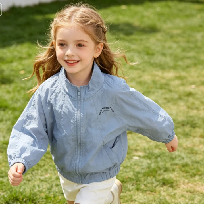 Girls Coat 2026 Summer New Childrens Clothes Korean Style Boys and Girls Ultra-thin Breathable Sunscreen Casual Simple