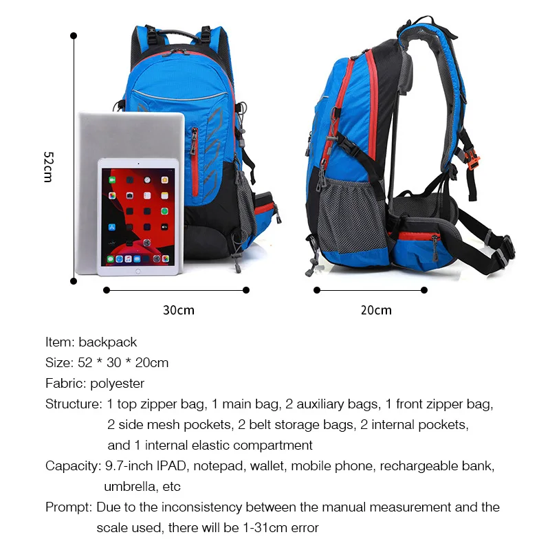 Imagem -04 - Mochila de Caminhada ao ar Livre com Suporte Traseiro para Homens e Mulheres Bagagem de Viagem Bolsa de Computador Camping Escalada Trekking 40l