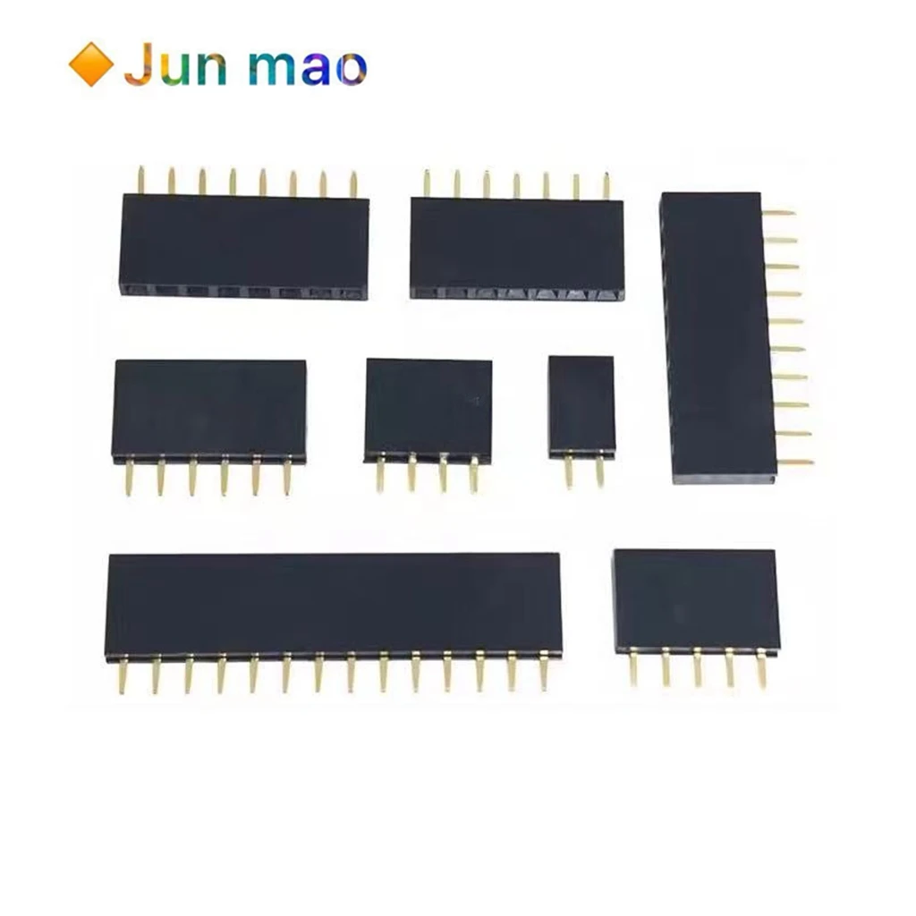 20pcs Spacing 2.54mm straight insertion single row female 1 * 2P3P4P5P6P8P10P16P40P pin socket female socket pin holder