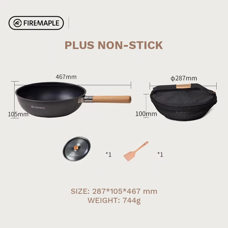 Fire-Maple Camping Wok Lichtgewicht Koekenpan Stoofpot Tas Inclusief Camping Kookgerei Outdoor Kookgerei