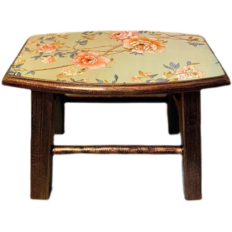 

Nordic American stool solid wood small stool creative square stool retro living room home children's coffee table