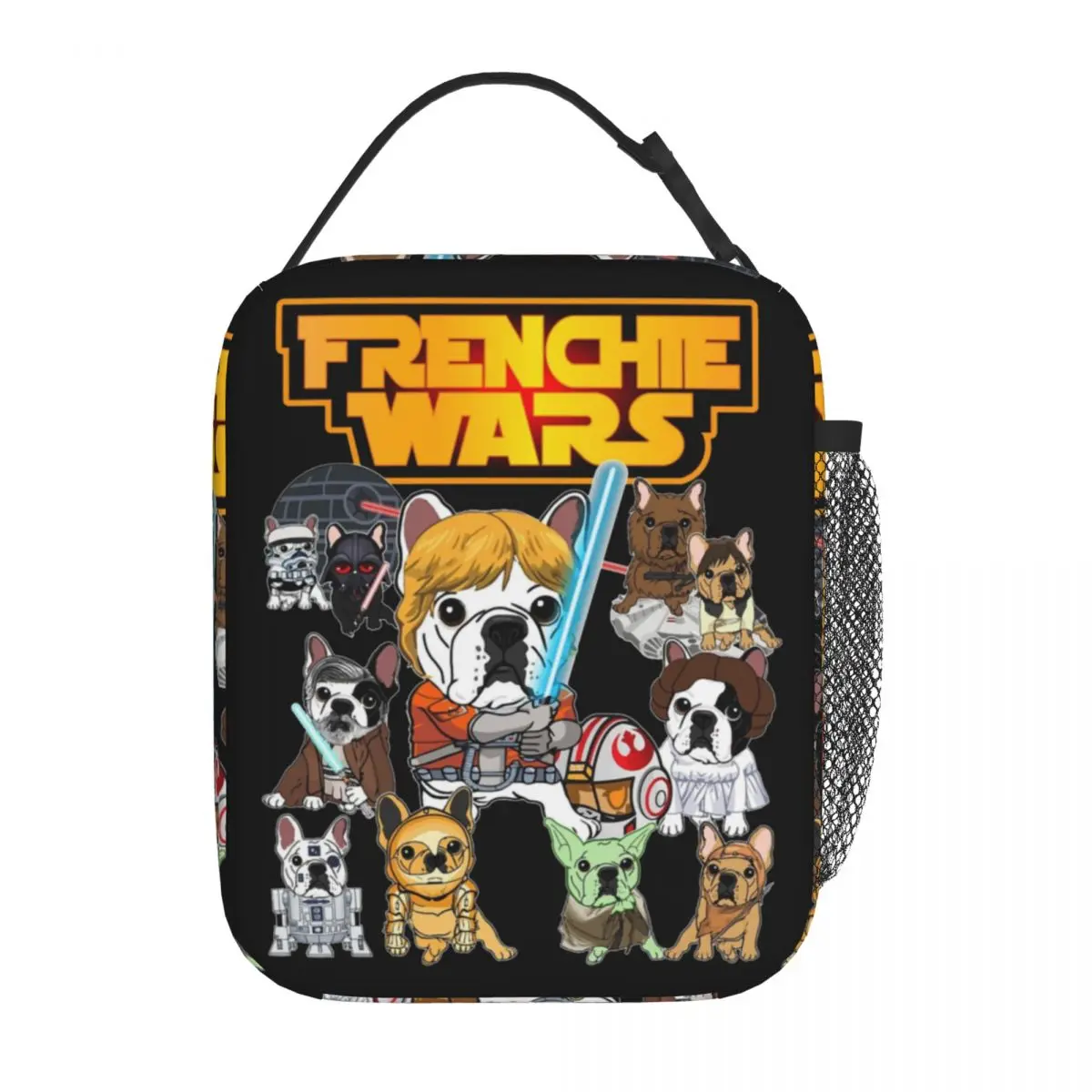 Frenchie French Bulldog Insulated Lunch Bags Novelty Dog Parody Film Food Bag Portable Thermal Cooler Lunch Boxes For Picnic