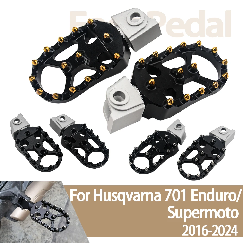 

Вращающиеся на 360° регулируемые подножки для мотоцикла, подножки для HUSQVARNA 701 ENDURO 701 Supermoto Enduro 2016-2024, подножки для водителя