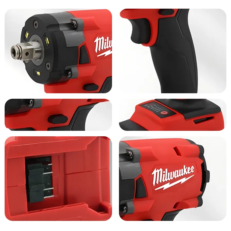 Milwaukee Brushless Impact Driver 18V 300NM Motor Cordless Rechargeable Lithium battery 1/2 Impact Wrench Screwdriver Power Tool