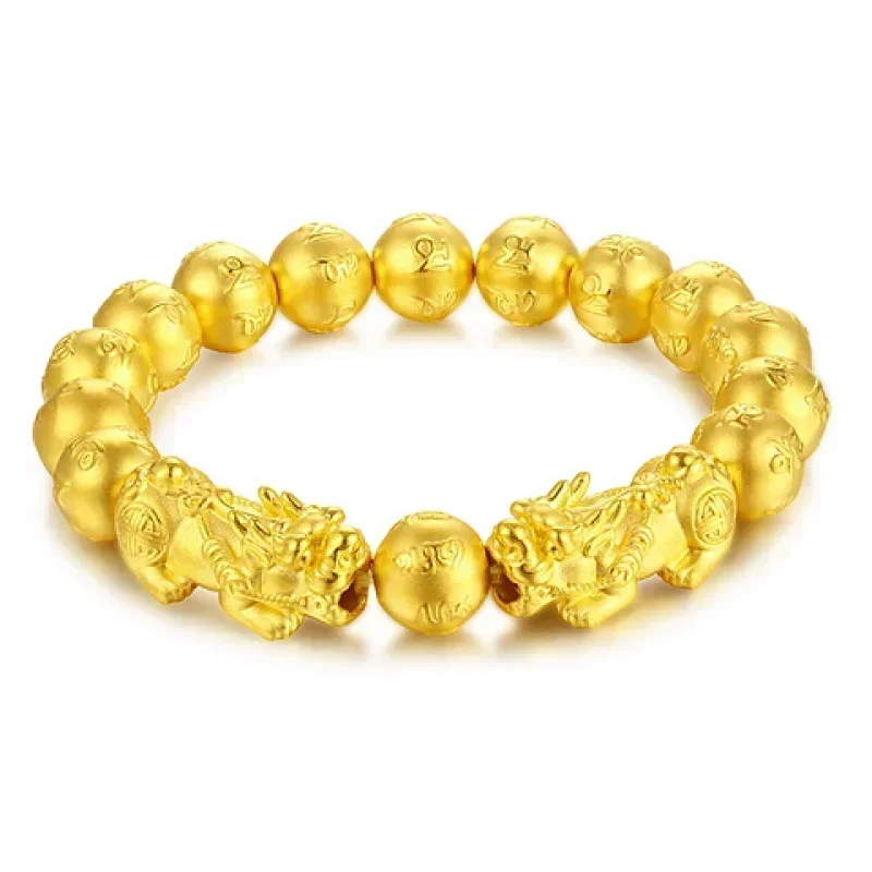 

999 real gold bracelet men all the way to wealth real gold bracelet boss chain eight parties to wealth real gold bracelet
