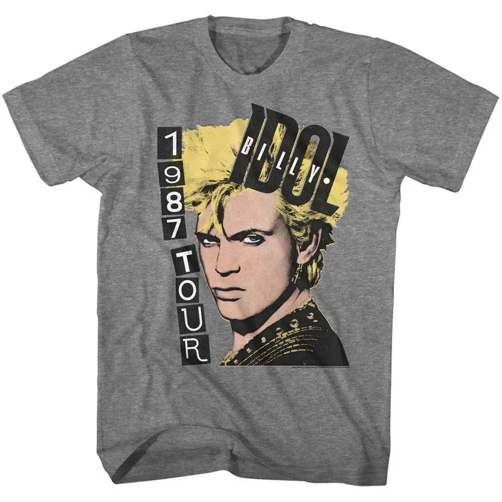 

Billy Idol 1987 Tour Heather Adult T Shirt