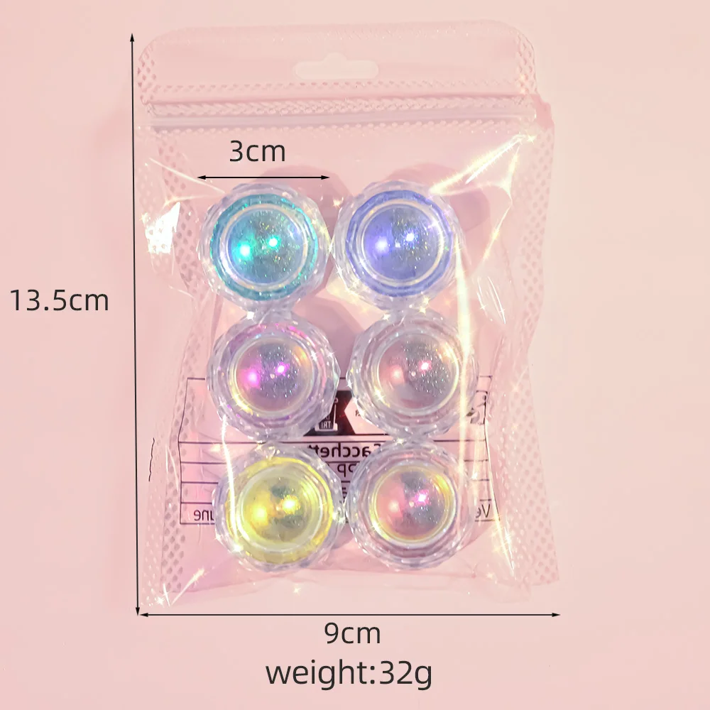 6 unids/set Aurora ópalo iridiscente brillos de uñas Colorshift sirena uñas cromo polvo reflectante Edelweiss hielo nieve uñas escamas DIY