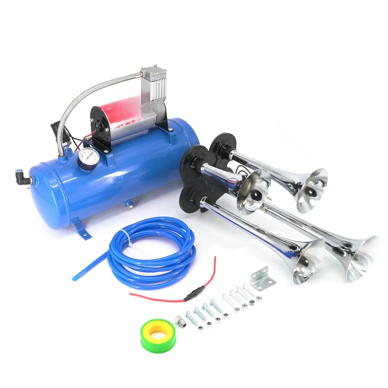

12V car truck air pump horn 6L 150Psi electric compression four tube air horn