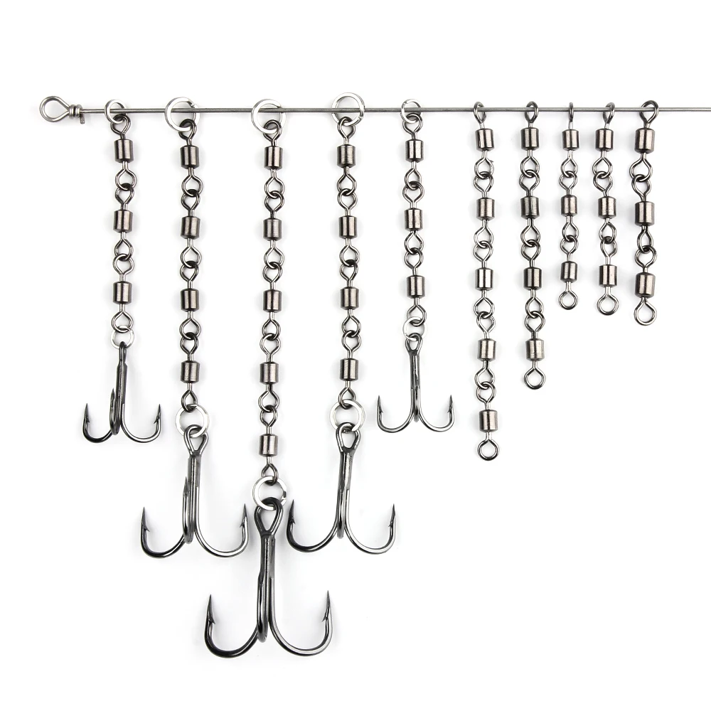 Spinpoler 2 3 4 5 Jointed Rolling Swivel Stainless Steel Combined For Freshwater Saltwater Offshore Fishing Accessories 20pcs