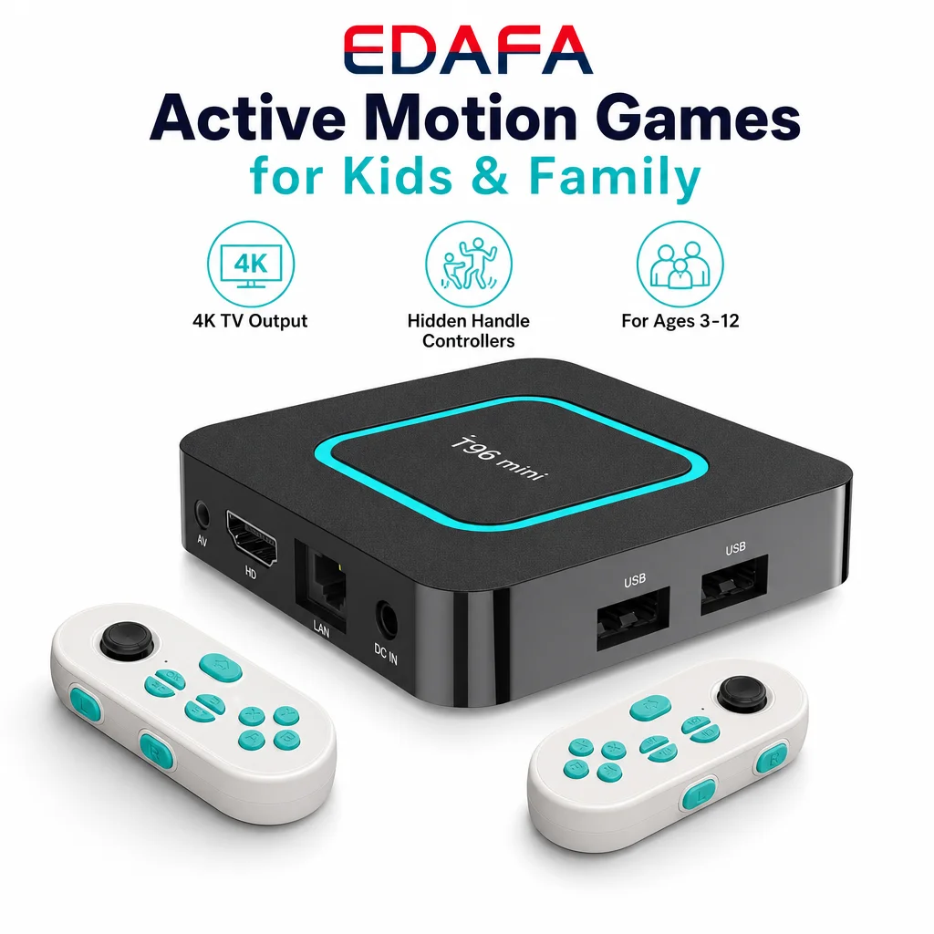 T96 Mini Motion Game Console No Camera 4K TV Game Box Wireless Controllers Family Kids Indoor Exercise Gift HDMI Multiplayer