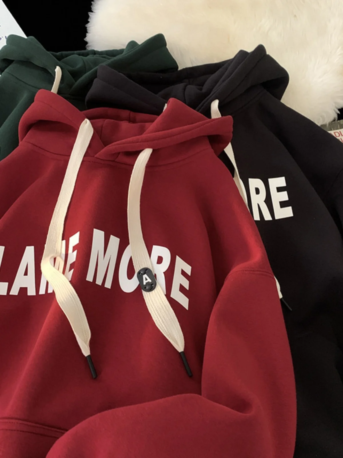 

Red Wine Color Heavyweight Hoodie Men's Spring Autumn Trendy Brand Haome Youth American Retro Lazy Sle Hooded Jaet