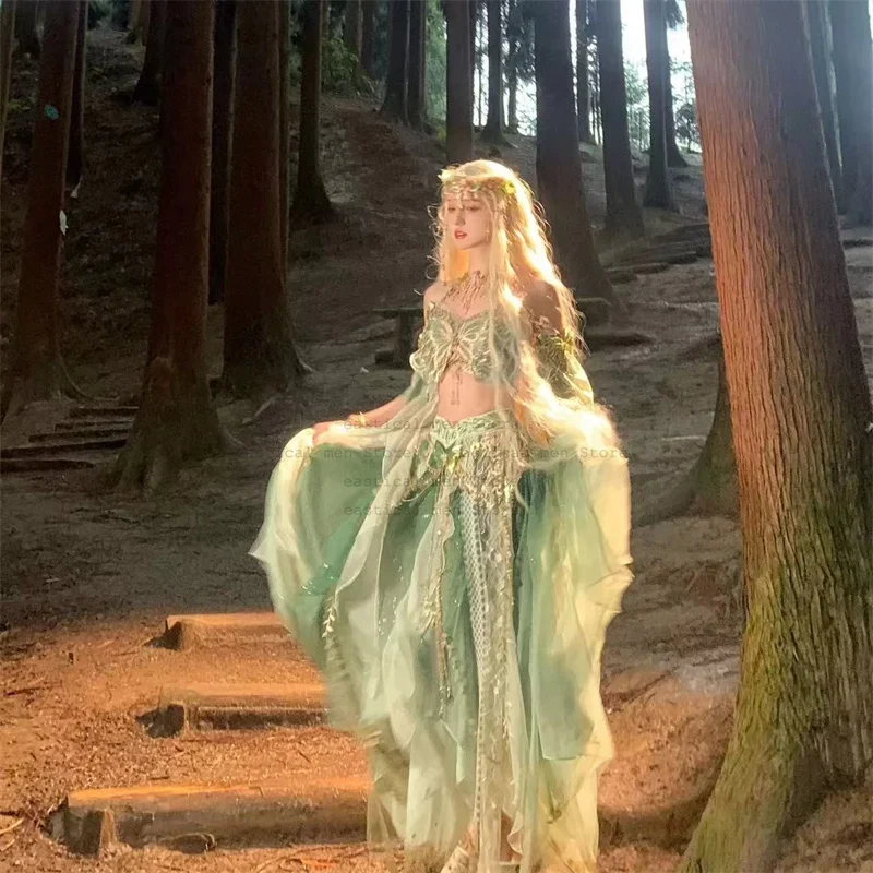 Vestidos de estilo exótico de elfo, traje de princesa de la región occidental, vestido de mariposa, ropa Hanfu para mujer, disfraz de elfo de la jungla HanDress
