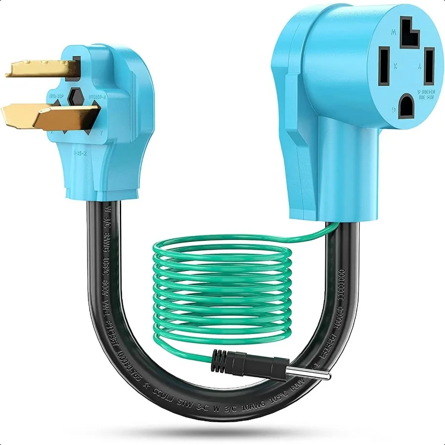 

Dryer Adapter 4 Prong to 3 Prong 4P Newer Dryer to 3P Older House Dryer Convert Cord NEMA 1030P Plug to 1430R Receptacle 220V 3