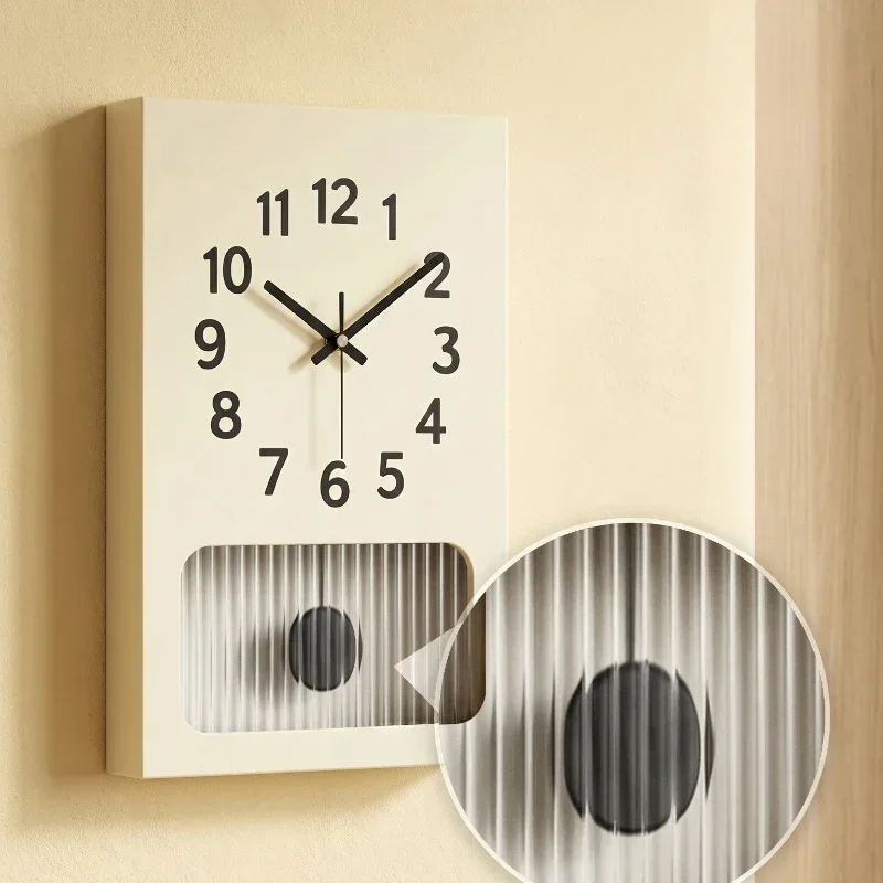 New Rectangular Pendulum Clock Scratch-resistant Silent Wall Clocks Eco-friendly No Drilling Required Nordic Minimalist Hom
