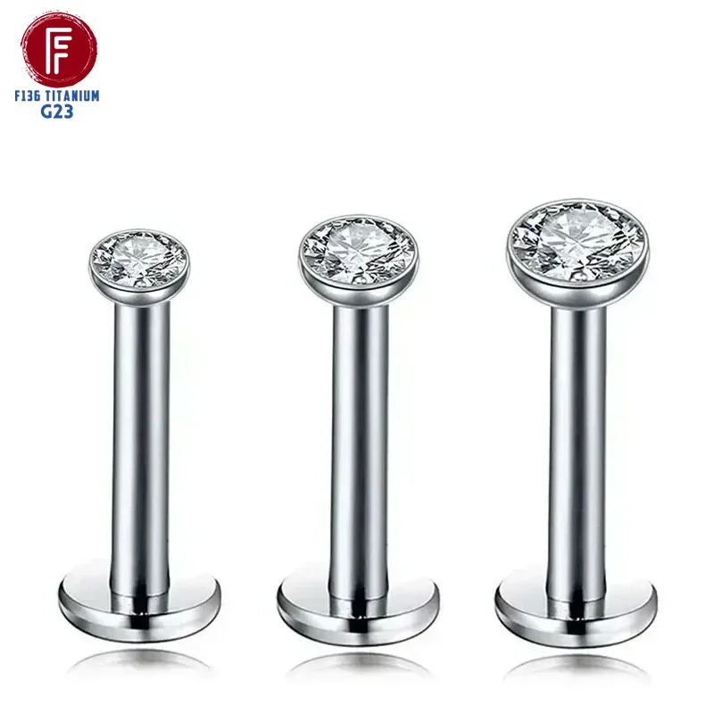 F136 Titanium Round Lab Piercing Internal Thread Monroe Lip Ring Tragus Helix Septum Earring Nose Stud Body Piercing Wholesale