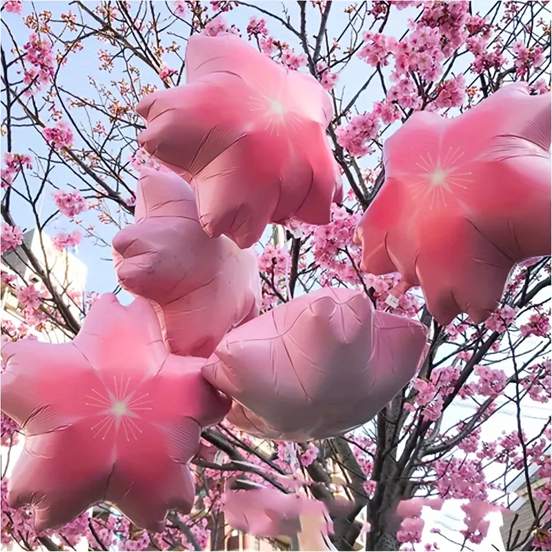 8 Stück 18 Zoll Kirschblüten-Folienballons Rosa und Hellrosa Doppelseitige Sakura-Ballons Geburtstag Hochzeit Party Dekoration