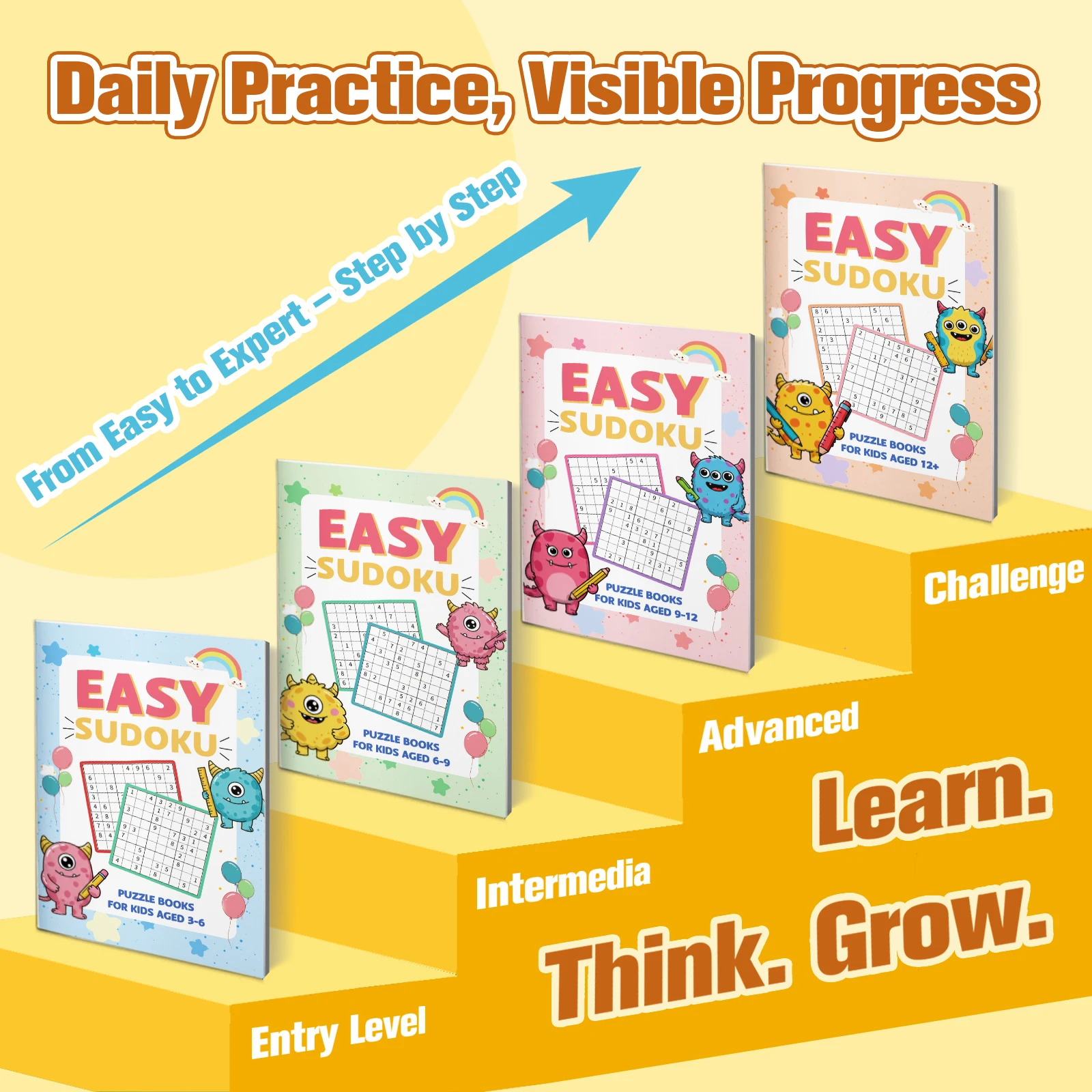 Fun Sudoku activity book, number reasoning and logic training, brain games workbook, boost focus and thinking skills