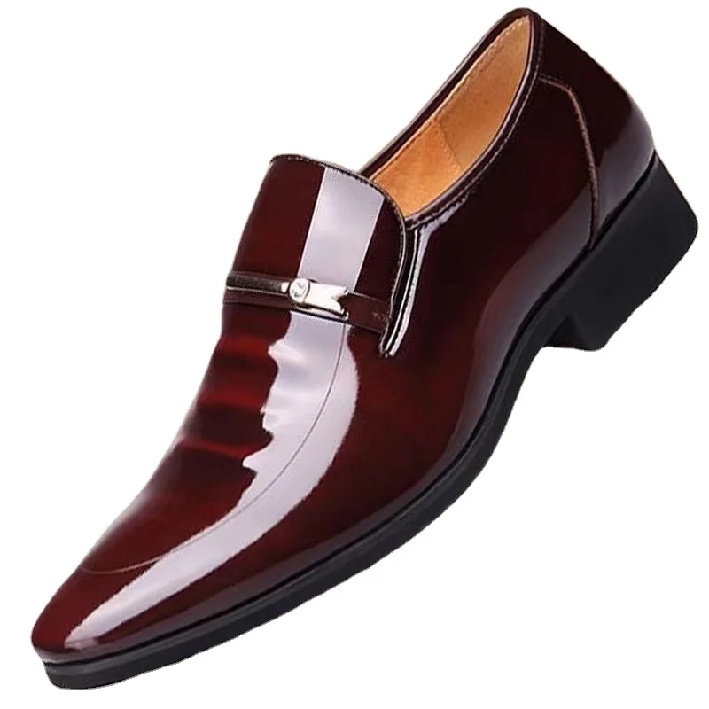 New Spring/Autumn Loafers for Men Wedding Shoes Patent Leather Men Luxury Shoes Casual Business Men Dress Shoes Slip-On Solid