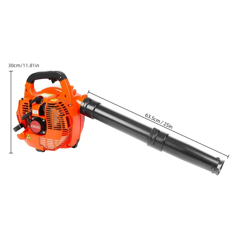 750W Gas Powered Leaf Blower 2Stroke Engine 25.4CC 275.45CFM Air Volume 0.65L Oil Tank Handheld Blower Powerful Wind Snow Blower