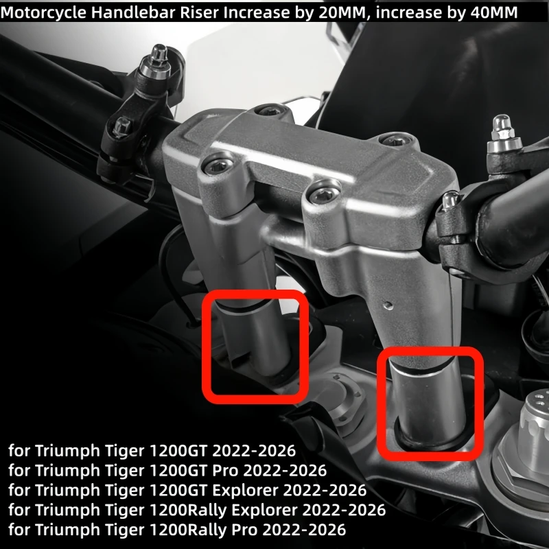 Motorcycle Handlebar Riser promote 40mm handlebar height code Vertical clamp pipe height enhancer For Triumph Tiger 1200 GT pro