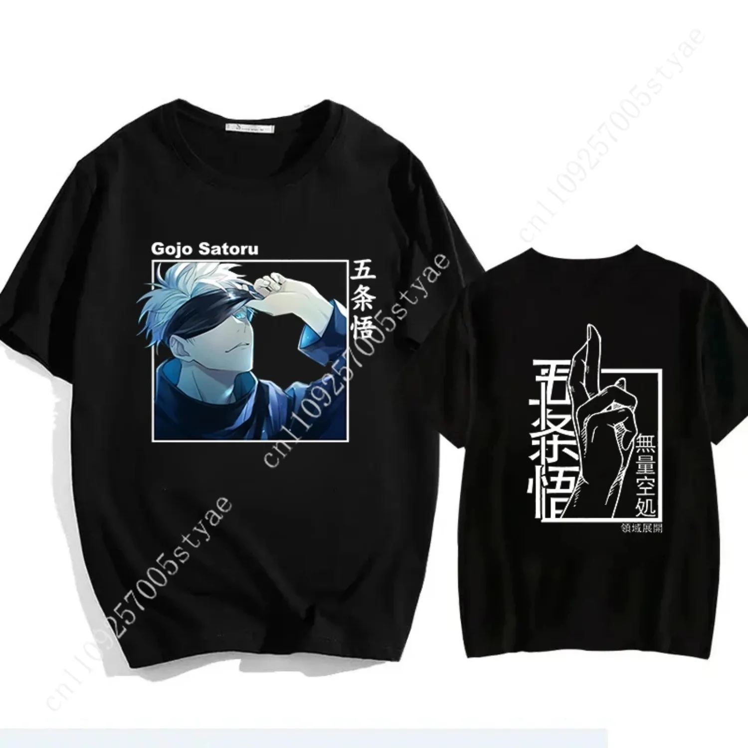 Satoru Gojo Unisex Pure Cotton T-shirt 2026 Summer Anime Print Loose Casual Parent-child Short Sleeved Top