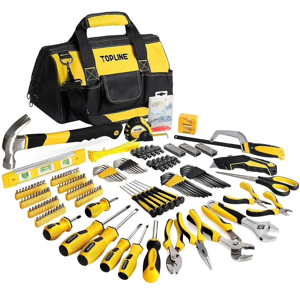 

390-Piece Hand Tool Kits For Home, 14-Inch Wide Mouth Tool Bag With Tools Luded, Home Tool Set For Men, General Home