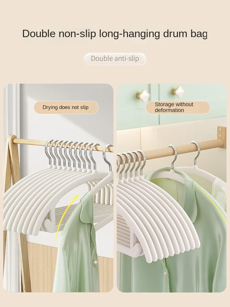 Flocking Hanger for Household Wardrobe Storage Dedicated To Hanging Clothes Anti Slip Seamless and Shoulder Corner Organizer