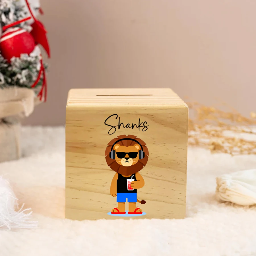 

Personalized Piggy Bank for Children Small Wooden Piggy Bank Kids Piggy Nank for Christmas gift, Personalized Birthday gift