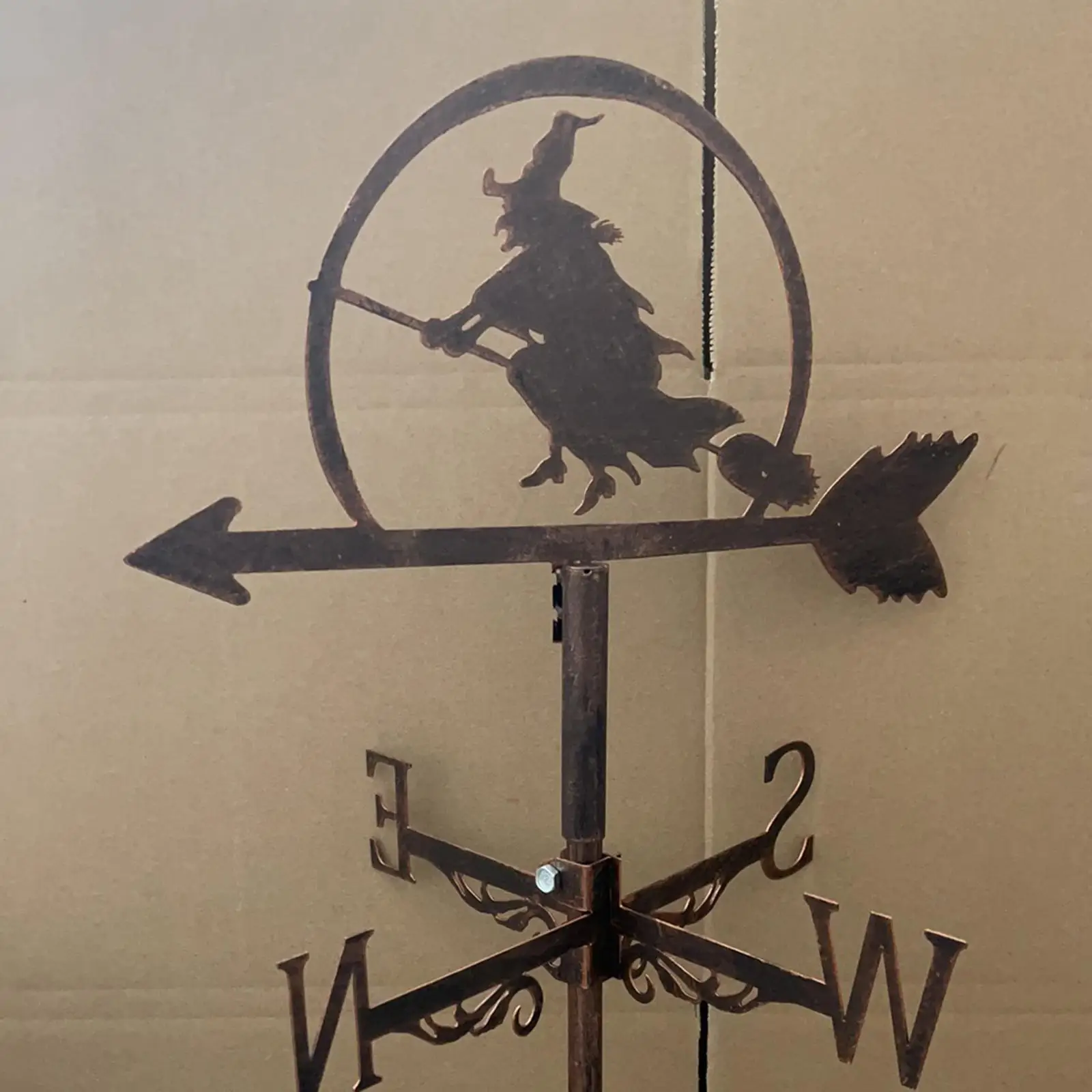 

Black Stainless Steel Flying Witch Weathervane Fence Mount Weather Vane