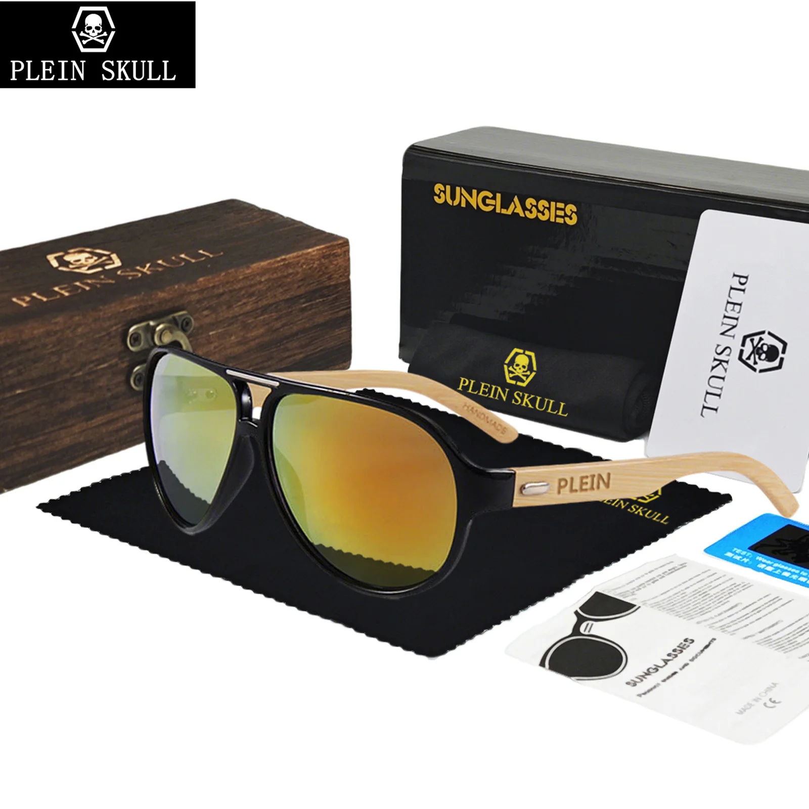 

Солнцезащитные очки PLEIN, большие очки, новые винтажные оригинальные деревянные очки ручной работы, мужские солнцезащитные очки для рыбалки и вождения, женские