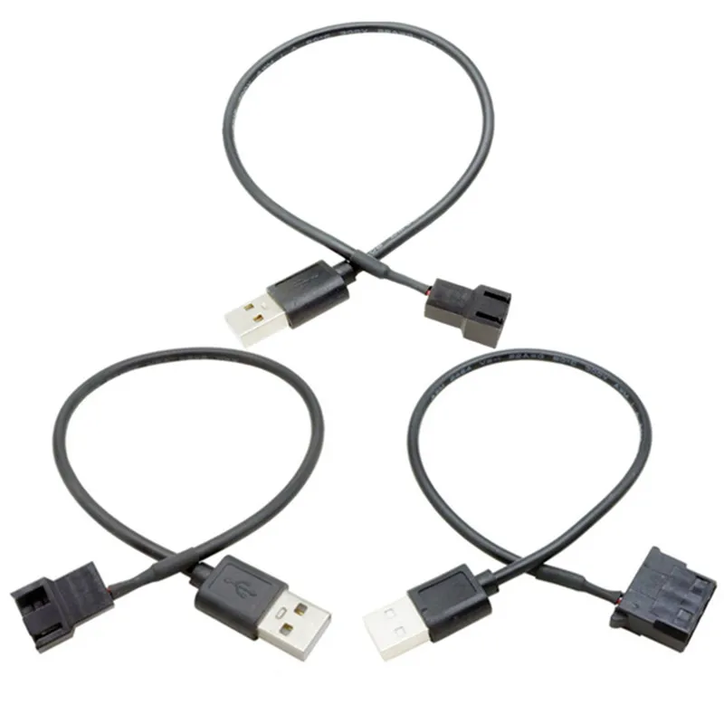USB To 4Pin PWM 5V To 12V Line USB Sleeved PC Fan Power Adapter Connector CPU Fan Power Extension Cable Converters Replacement