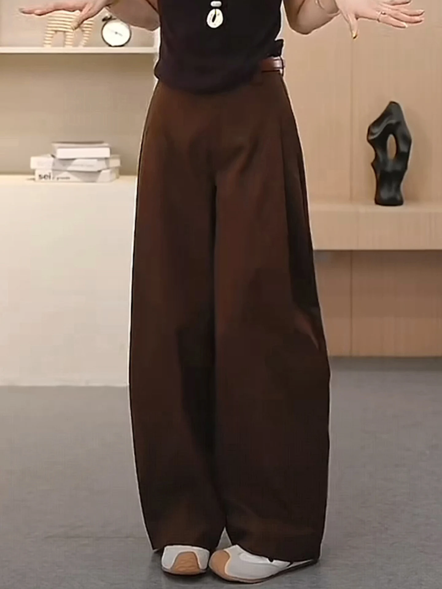 

High Waist Wide Leg Bass Pants Women's Casual Straight Knife Pants Spring Autumn New Style Popular Loose Slimming City Walk