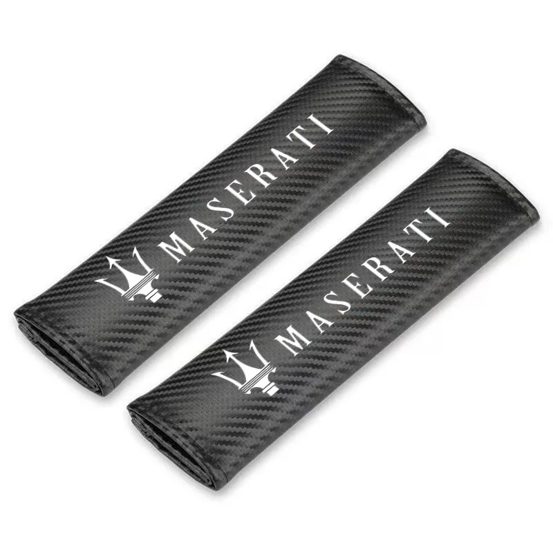 2pcs Car Seat Belt Cover Shoulder Protector Pads For Maserati Quattroporte Spyder Levante Coupe GranTurismo Auto Accessories