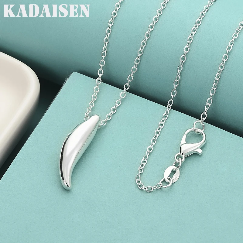 925 Sterling Silver Smooth Geometry 16/18/20/22/24/26/28/30 Inch Pendant Necklace For Women Wedding Fashion Jewelry