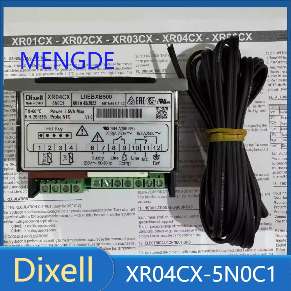 

Dixell XR04CX-5N0C1 XR04CX Temperature Controller Dual Probe Sensor with Defrosting Thermostat New Original