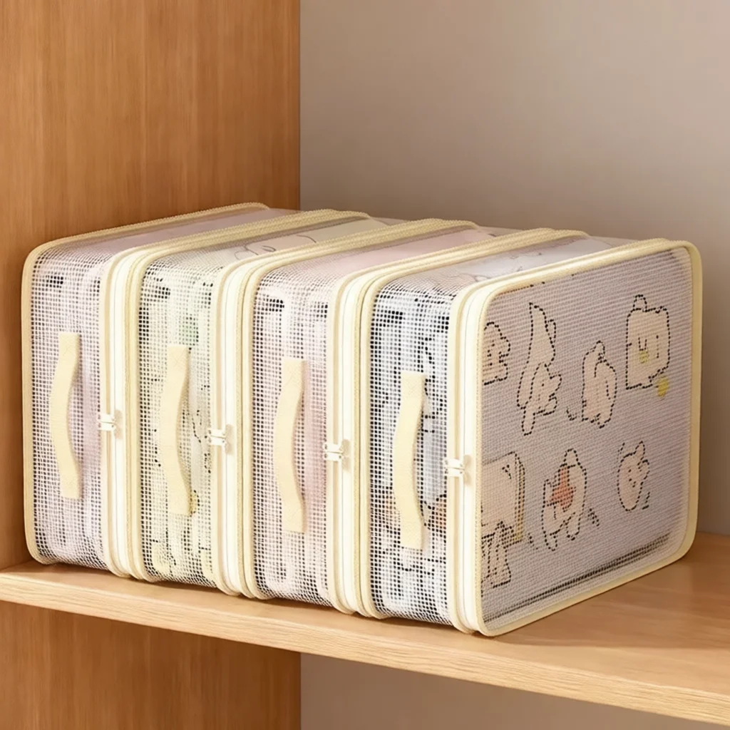 Home Closet Organizer Transparent Bag For Duvet Sheet Clothes Storage Durable PVC Dustproof Moistureproof Foldable Keeper Case