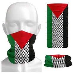 Palestine Flag Bandana Neck Gaiter Palestinian Hatta Kufiya Keffiyeh Pattern Tube Scarf Riding Cycling Unisex Windproof Headband