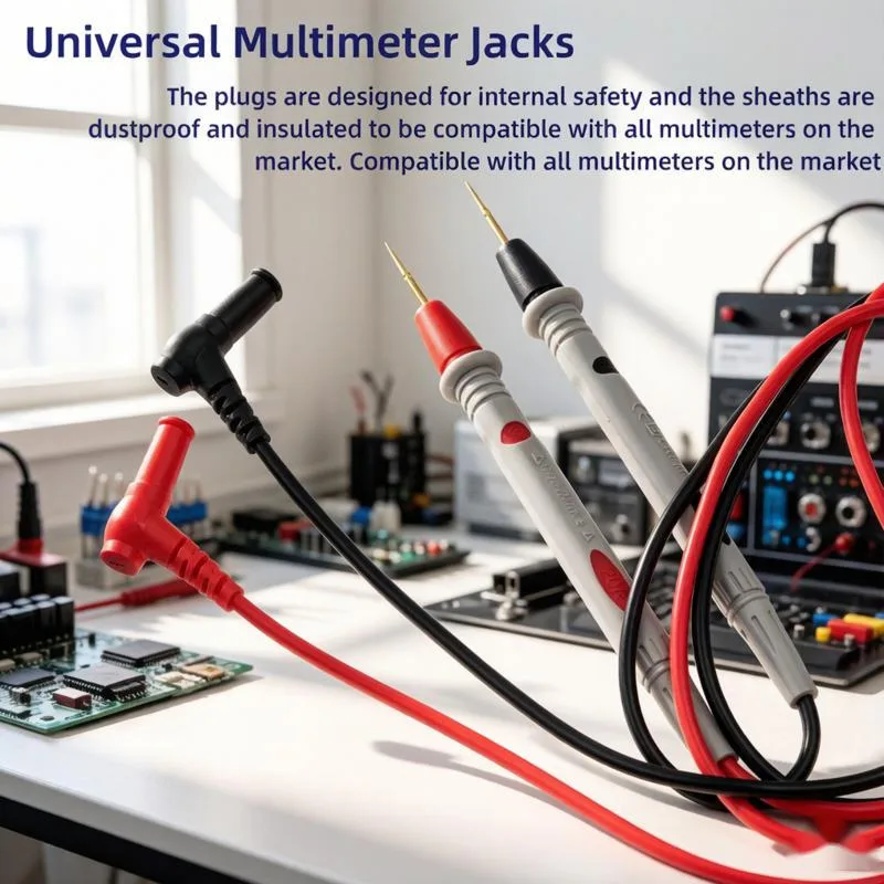 Premium Multimeter Test Leads Kit 20A/1000V Silicone Wire with Standard Sharp Needle Probes for Automotive Circuit Repair Tools