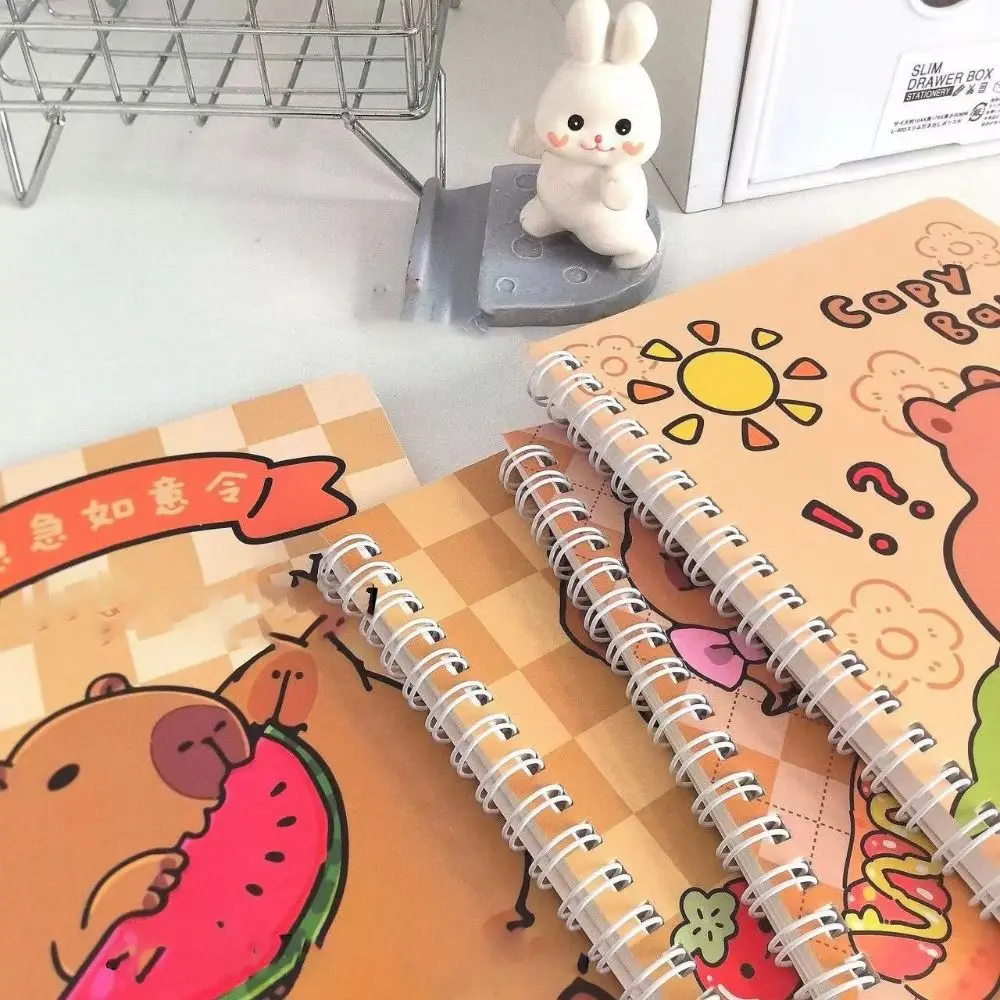 4PCS Creative A5 Paper Capybara Notebook Anime Internal Blank Page Student Notepad Thickened Cute School Supplies