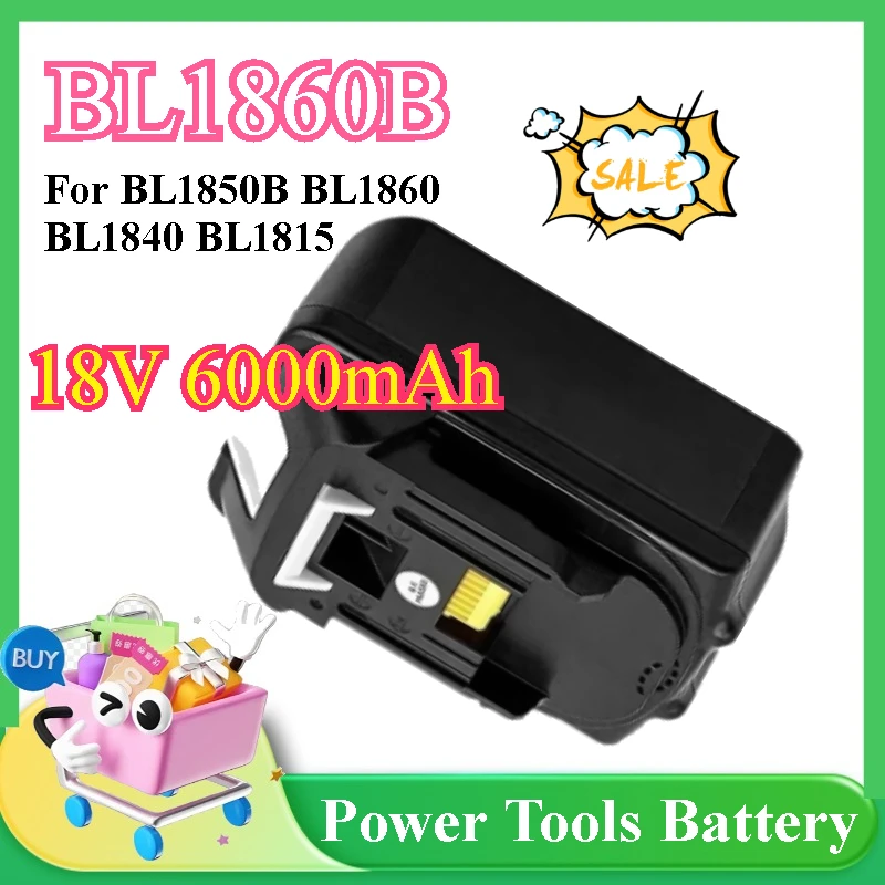 

Аккумулятор Li-ion 18В 6000мАч BL1860B, замена для Makita BL1850B BL1860 BL1840 BL1815, перезаряжаемый аккумулятор для электроинструментов