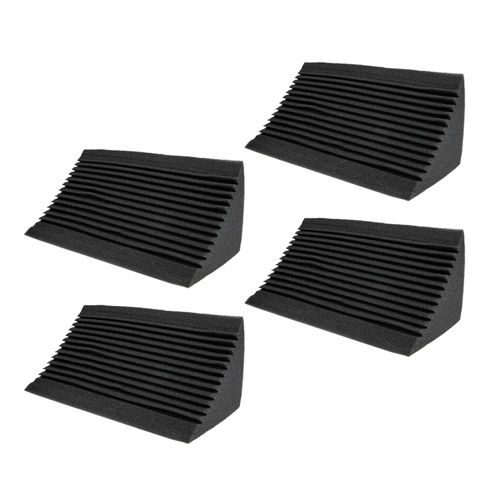 

4Pcs Corner Gear Sound Reduction Tiles Low Frequency Sound Absorbing Foam for Studio Cinema Acoustic Panels Soundproofing Wall
