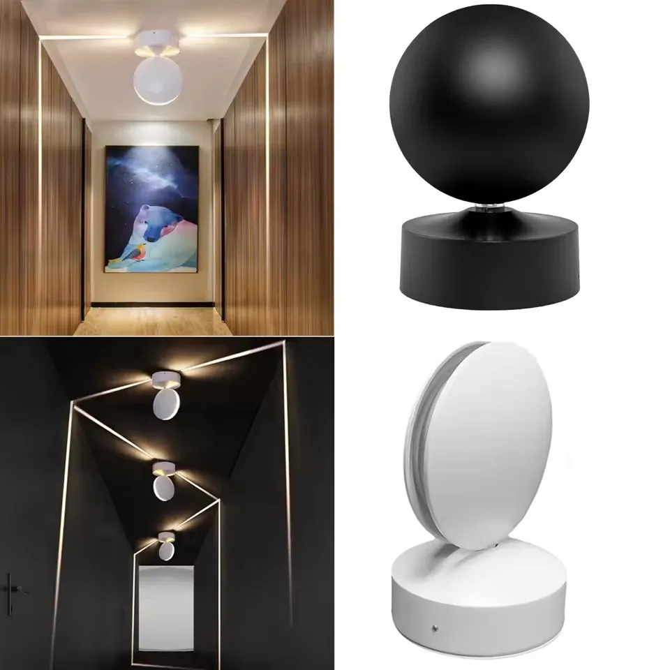 

9W Led Window Sill Lamp Cob Narrow Beam Line Door Frame Wall Rotatable Angle White Black Shell Garage Corridor Decoration Light