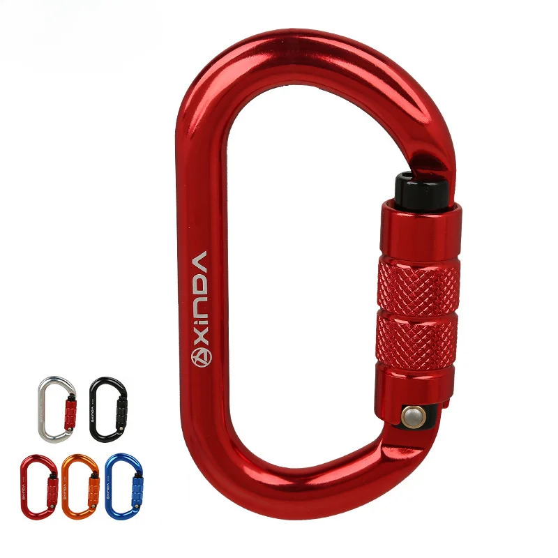 Automatic lock carabiner O-shaped outdoor mountaineering cave exploration climbing buckle safety safety main screw hook