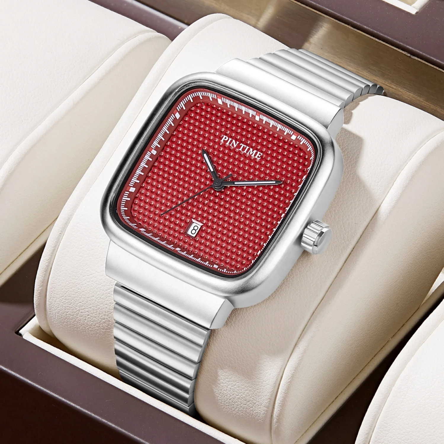 

New Square Watches for Men and Women Stainless Steel Strap Simple Business Casual Waterproof Quartz Wristwatches with Date Gifts