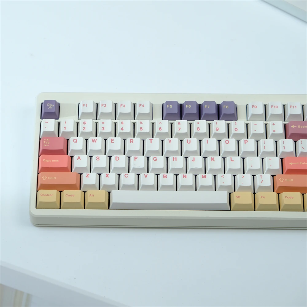 Teclas de sublimación de cinco lados, teclas PBT, perfil de cereza, interruptores Cherry MX se adapta a, Teclado mecánico, nube de humo, 129 teclas