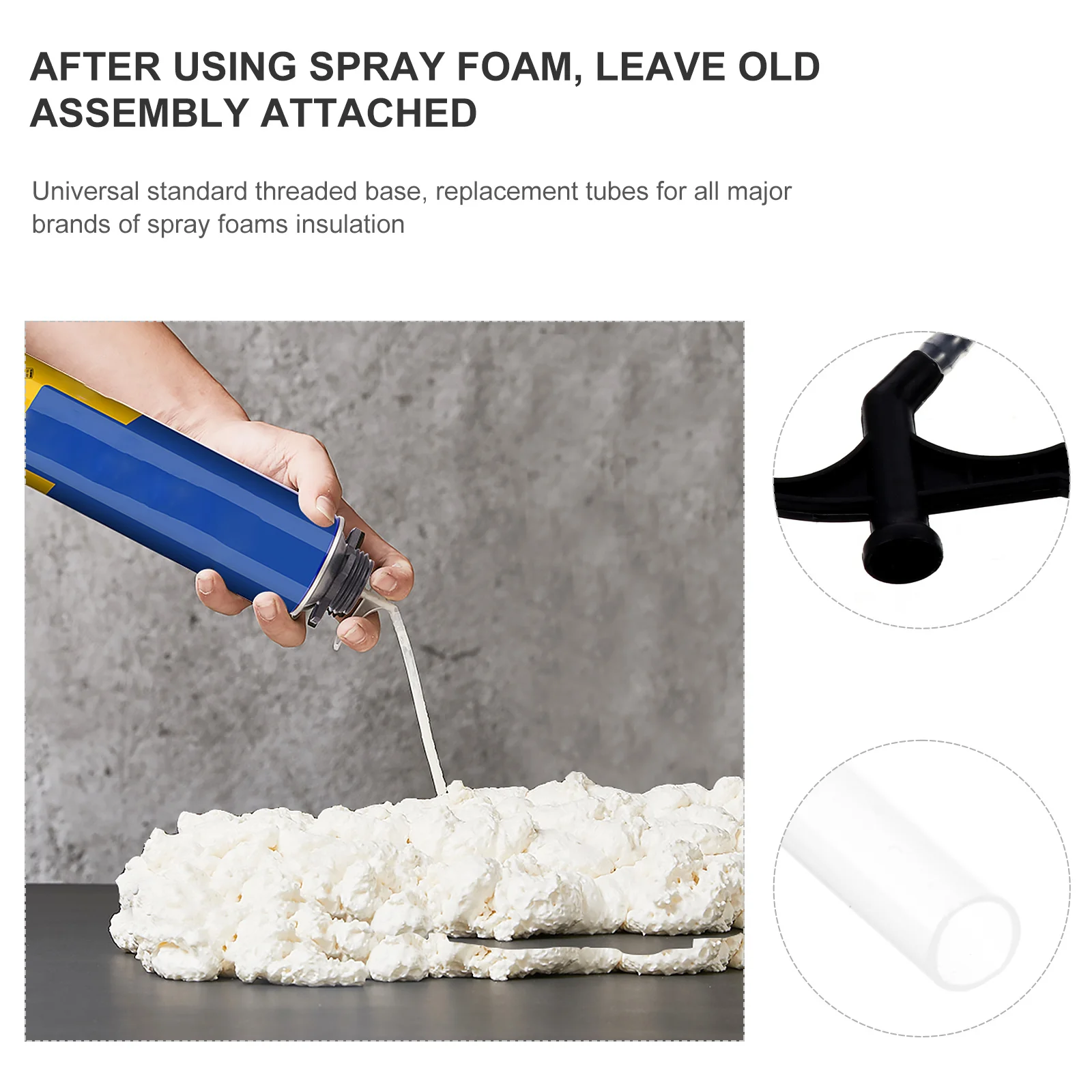 

30Pcs Spray Foams Nozzles Filling Tubes Plastic Durable Odorless Quick Assembly DIY Insulation Spray Foams Replacement Tube