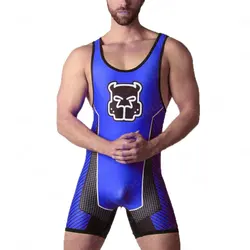 2024 Men's Wrestling Singlet Bodysuit One Piece Sleeveless Leotard Outfit GYM Breathable Sports Triathlon Powerlifting Skinsuit