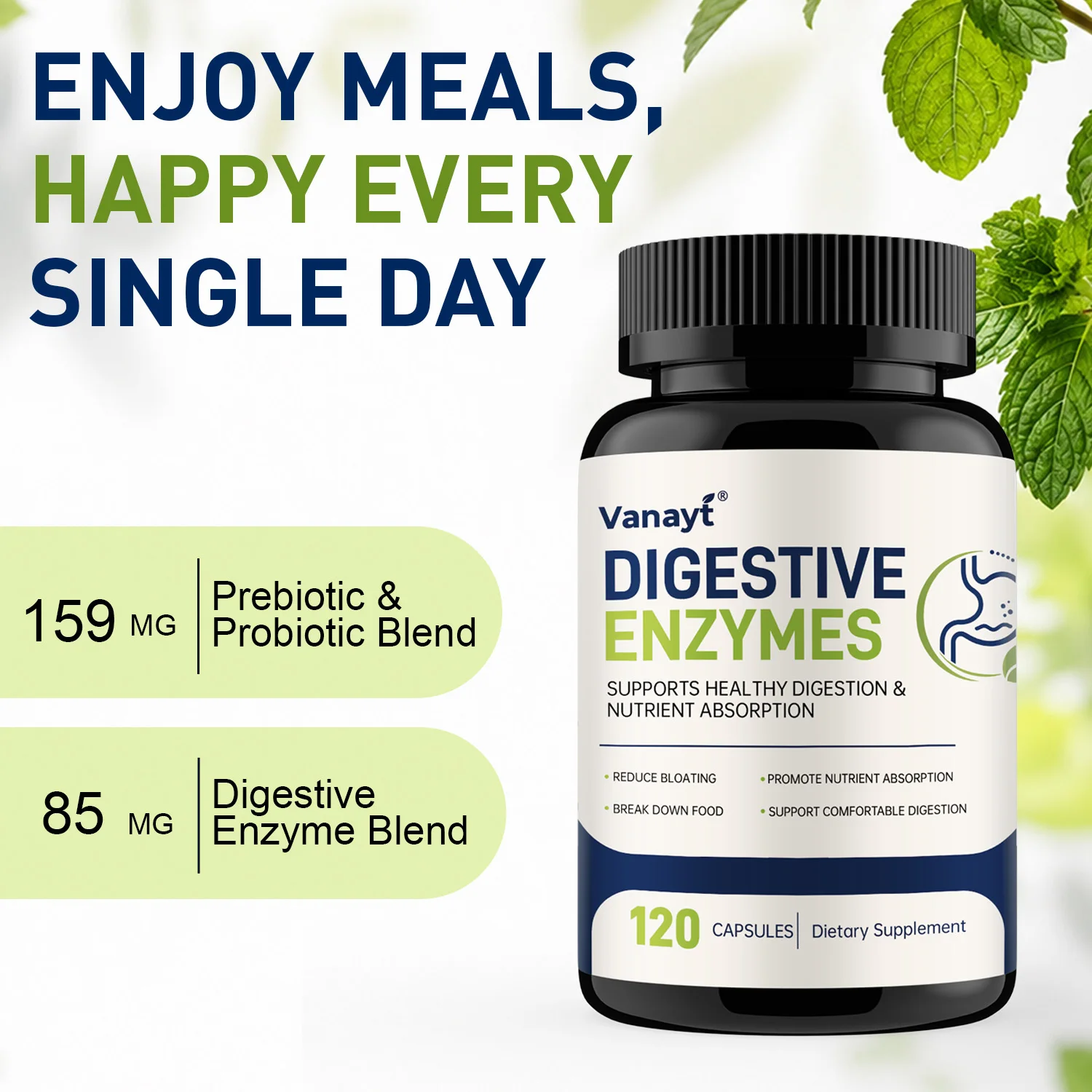 Digestive Enzymes for Bloating & Digestion - Fast-Acting 16 Enzyme Ingredients with Organic Prebiotics & Probiotics for Gut & Digestive Health