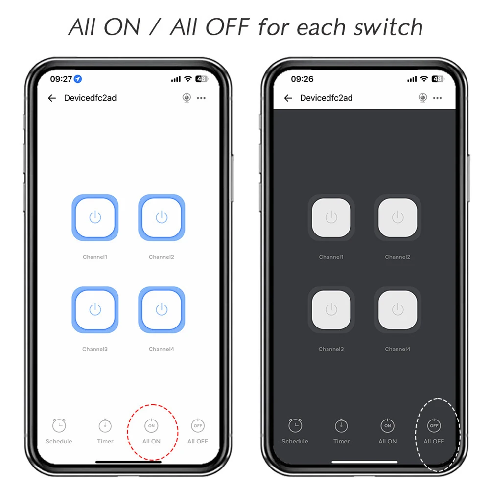 For Ewelink Compatible 4 Way WiFi for Smart Switch DIN Rail Circuit Breaker with Push Button and App Control No Metering