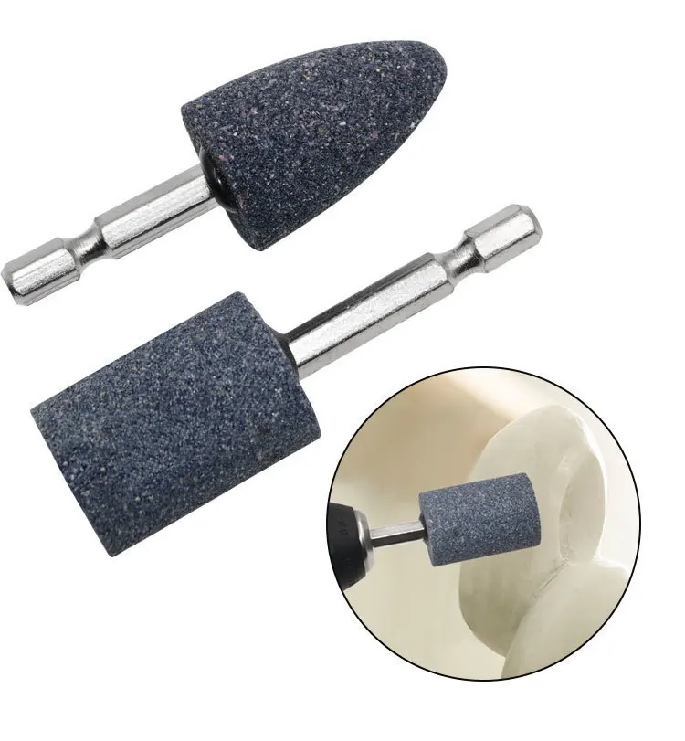 Hex Shank Abrasive Grinding Bits Brown Corundum Mounted Wheel Cylindrical & Tapered Tips for Electric Polishing Tool